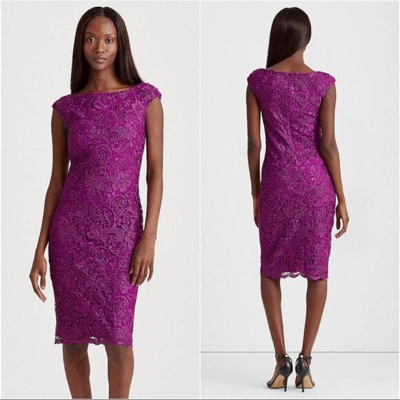Ralph Lauren Lace Cap Sleeve Dress size 0 NWT - Picture 2 of 10